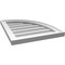 Ekena Millwork Quarter Round Top Right Surface Mount PVC Gable Vent w/ 2"W x 2"P Brickmould Sill Frame, 18"W x 22"H GVPQR18X2203SN - alternate 3